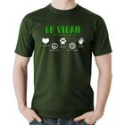 Camiseta Algodão Go Vegan Símbolos - Foca na Moda