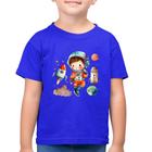 Camiseta Algodão Infantil Astronauta Criança e Foguetes - Foca na Moda