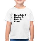 Camiseta Algodão Infantil Borboleta & Costas & Peito & Crawl - Foca na Moda