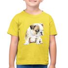 Camiseta Algodão Infantil Cachorro Buldogue Inglês - Foca na Moda