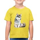 Camiseta Algodão Infantil Cachorro Husky Siberiano - Foca na Moda