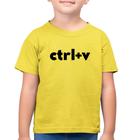 Camiseta Algodão Infantil Ctrl+V - Foca na Moda