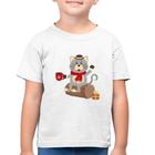 Camiseta Algodão Infantil Gatinho Simpático - Foca na Moda