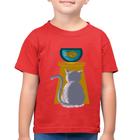 Camiseta Algodão Infantil Gato e Aquário - Foca na Moda