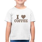 Camiseta Algodão Infantil I Love Coffee - Foca na Moda