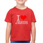 Camiseta Algodão Infantil I Love Jesus - Foca na Moda