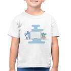 Camiseta Algodão Infantil Laptop - Foca na Moda