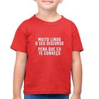 Camiseta Algodão Infantil Muito lindo o seu discurso - Foca na Moda