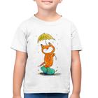 Camiseta Algodão Infantil Raposa Fofinha Na Chuva - Foca na Moda