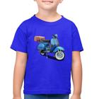 Camiseta Algodão Infantil Scooter Azul - Foca na Moda