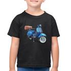 Camiseta Algodão Infantil Scooter Azul - Foca na Moda