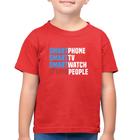 Camiseta Algodão Infantil Smart Things, Stupid People - Foca na Moda