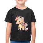 Camiseta Algodão Infantil Unicórnio Desenho - Foca na Moda