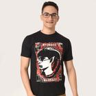 Camiseta Algodão Manga curta Branca Preta Estampada Madness Red