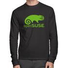 Camiseta Algodão openSUSE Linux Logo Manga Longa - Foca na Moda