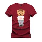 Camiseta Algodão Plus Size Tamanho Grande Urso Menders