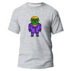 Camiseta Algodão Premium Estampa Digital Frank Verde e Roxo