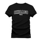 Camiseta Algodão Premium Estampada Chicago USA