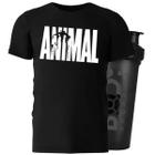 Camiseta algodão preto gg + shaker - universal