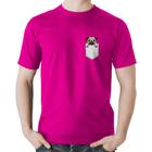 Camiseta Algodão PUG de Bolso - Foca na Moda