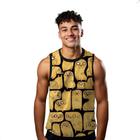 Camiseta Algodão Regata Verão Estilo Moda Praia Cachorro Magico Cartoon Amarelo 152