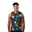 Camiseta Algodão Regata Verão Estilo Moda Praia Desenho Escolar Material 482