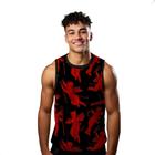 Camiseta Algodão Regata Verão Estilo Moda Praia Diabinho Vermelho 115