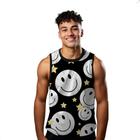 Camiseta Algodão Regata Verão Estilo Moda Praia Emojis Estrelas Cartoon 240