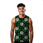 Camiseta Algodão Regata Verão Estilo Moda Praia Mãos Zumbi Flores Margarida 539