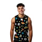 Camiseta Algodão Regata Verão Estilo Moda Praia Planetas Cartoon Desenho 471