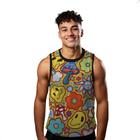 Camiseta Algodão Regata Verão Estilo Moda Praia Vibes Cogumelo Emoji 323