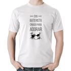 Camiseta Algodão Sou baterista criado para adorar - Foca na Moda