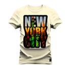 Camiseta Algodão T-Shirt Premium Estampada New York Abertura