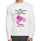 Camiseta Raglan Infantil Trilha com o papai (moto rosa)