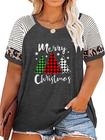 Camiseta Anbech Plus Size com estampa de Natal feminina 3GG