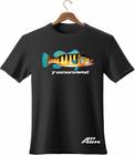 Camiseta AP12 Masculina Tucunaré azul Agro Sertanejo Pesca e Viola 100% ALgodão