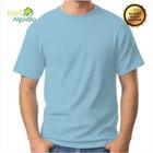 Camiseta Azul Bebê Turquesa Camisa Masculina Básica 100% Algodão 30.1 Premium