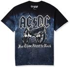 Camiseta azul líquido AC/DC Cannon Tie Dye para homens