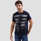 Camiseta azul Marinho confortável p/o dia a dia g/redonda mais acertada nós braços algodão Rovitex