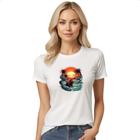 Camiseta Baby Look Capivara Surf Sunset