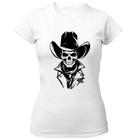 Camiseta Baby Look Caveira Cowboy Face