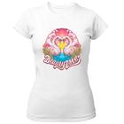 Camiseta Baby Look Cisne coracao Beauty Love