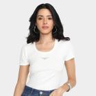 Camiseta Baby Look Ellus Canelada Hotfix Feminina