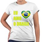 Camiseta Baby Look Eu Amo o Brasil Bandeira