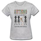 Camiseta baby look feminina mãe de autista espectro autismo tdah