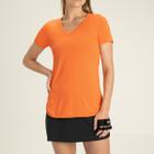 Camiseta Baby Look Fit Action Feminina Laranja