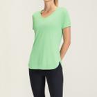 Camiseta Baby Look Fit Action Feminina Verde Claro