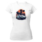 Camiseta Baby Look Fusca Branco Sunset