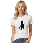 Camiseta Baby Look Gato drink de peixe