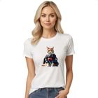 Camiseta Baby Look Gato samurai